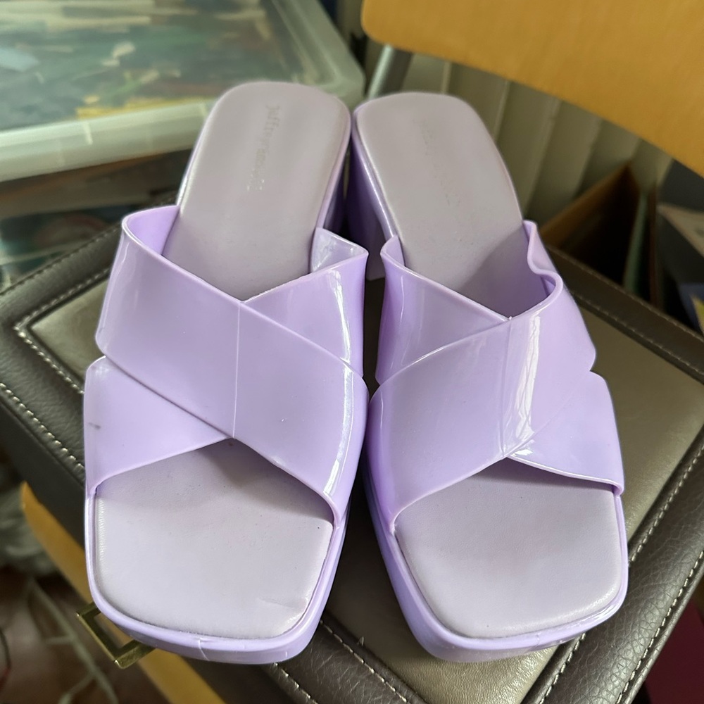 Jeffrey Campbell Purple BUBBLEGUM Platform Sandals with block heel